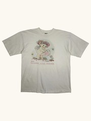Vintage Earth Tones Nourish Your Dreams Cherub Angel Graphic T-Shirt White XL