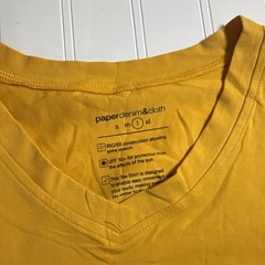 Paper Denim & Cloth L Men’s UPF 50+ Sun Protection Yellow VNeck T-Shirt Large