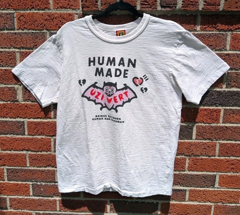Lil Uzi Vert x Human Made Bat Collab T-Shirt Medium M White Cotton Japan