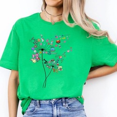 Cute Sewing Dandelion Quilting Flowers Quilter Sewing T-Shirt Tee