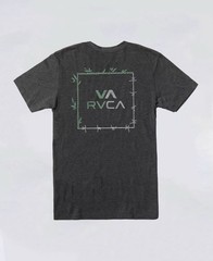 $30 RVCA Men’s Bordered T-Shirt Short Sleeves Black Heather Slim Fit Size XL