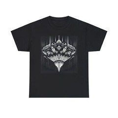 Unisex Adult T Shirt Elegant Art Deco Geometric Black Chandelier Design Retro