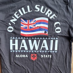 O’Neill Men’s Black Hawaii Graphic Logo Standard Fit Crew Neck T-Shirt Size S