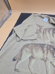 VTG 90s Wolf Graphic Print Sansegal Black Hills South Dakota T Shirt XL USA