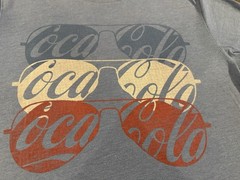 Old Navy Collectibles Coca-Cola Sunglasses 4th of July Shirt Blue Small