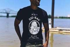 Zig-Zag Vintage Classic T-Shirt – Soft Cotton Blend Crew Neck Tee Black or White