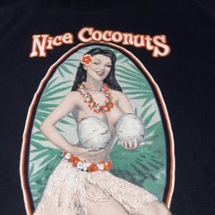 Maui Kauai Hula Girl Nice Coconuts Hawaii T-Shirt Mens XL Island Beach Tee