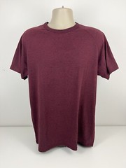 BYLT Basics Crew Neck T Shirt Mens Size L Large Maroon Straight Hem S/S EUC