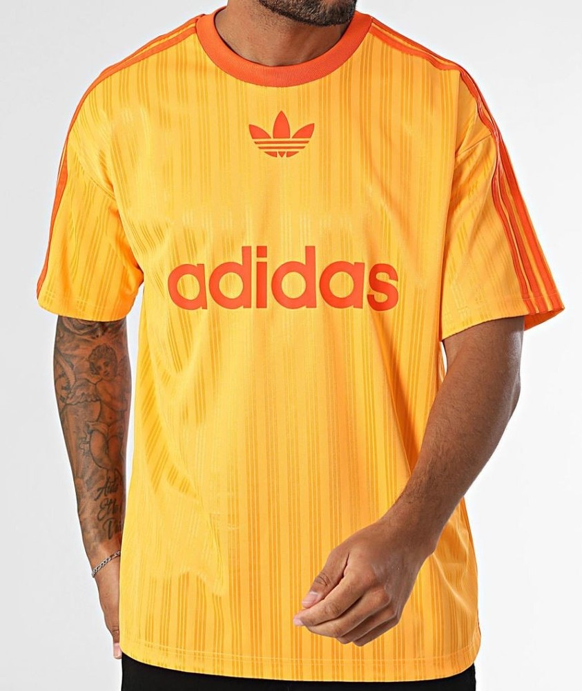 NEW MEN’S ADIDAS ORIGINALS TREFOIL POLY TEE SHIRT ~SIZE MEDIUM #JP1027 ORANGE