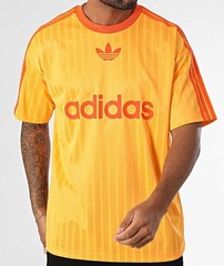 NEW MEN’S ADIDAS ORIGINALS TREFOIL POLY TEE SHIRT ~SIZE MEDIUM #JP1027 ORANGE