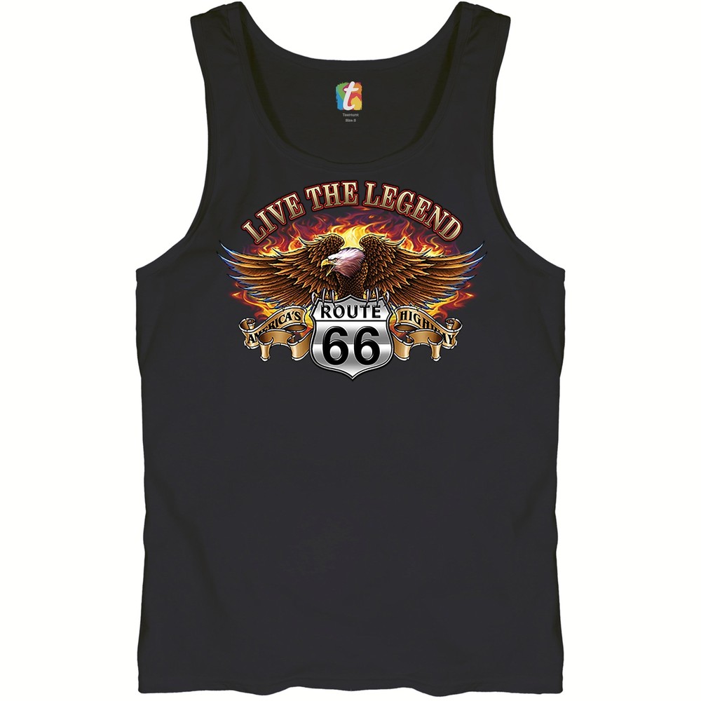 Live the Legend America’s Highways Tank Top Route 66 Bald Eagle Men’s Top