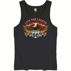 Live the Legend America’s Highways Tank Top Route 66 Bald Eagle Men’s Top