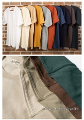 NON STOCK 9oz American Cotton Tubular T-Shirts Mens Loose Tee Shirt Solid Color
