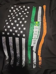 New Mens Irish St Patricks Day Flag Clovers T Shirt Size 3XL Black Green White