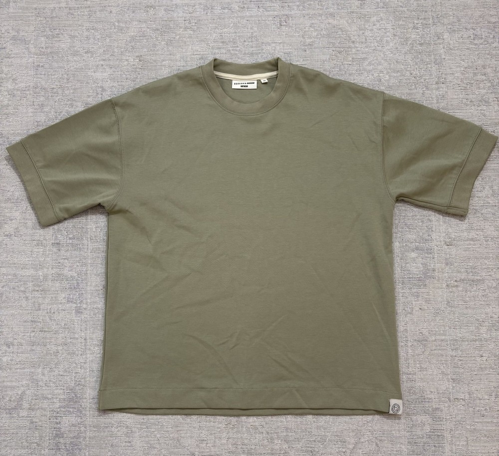 Hudson & Barrow Knitwear Men’s Medium Khaki Oversized Shirt Boxy Workout Cotton