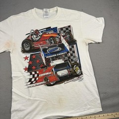 Knoxville Raceway Subway Graphic Shirt Mens Medium White Sprint Car Racing Tee