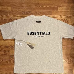 Fear of God Essentials light oatmeal short sleeve T-Shirt Size L, fits a XL