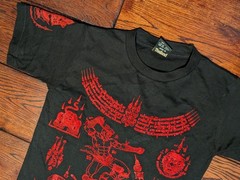 Thailand MD My Dream Textured Graphic Black & Red T-Shirt 100% Cotton Men’s M