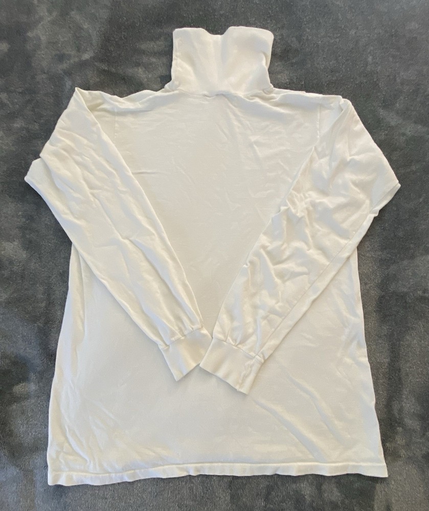 356- North Country Eaton White Turtle Neck Long Sleeve Size M 100% Cotton