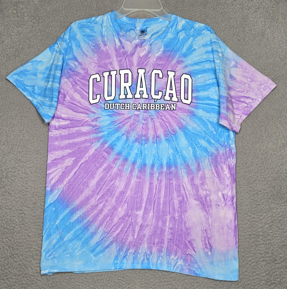 NWOT – Curacao Dutch Caribbean Colorful Tie Dye T-Shirt – Men’s L – Beach Island