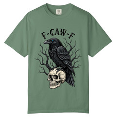 Black Crow F Caw F Skull T shirt, Comfort Colors T Shirt, Unisex Streetwear Tee