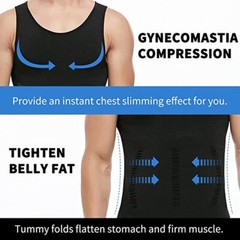 Gym Exercise Mens Vest Tops Slimming Body Shaper Corset Abdomen Compression