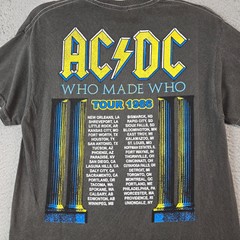 ACDC Shirt MENS Small BLACK CASUAL WHO MADE WHO CONCERT 86 TOUR ROCK MUSIC NWT