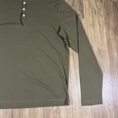 UNTUCKit Shirt Mens Small Green Long Sleeve Henley Stretch Tagless Cotton Blend