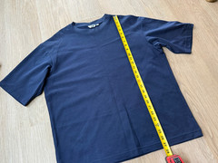 Uniqlo U AIRism Cotton Oversized T-Shirt Blue Gray Large Relaxed Fit 5708