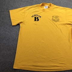 Vintage Military Shirt Mens XL Yellow USAF Senior NCO Academy Seminar B Tee