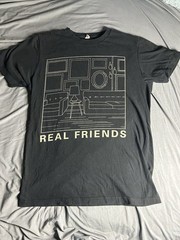 Real Friends T-Shirt Medium Black Band Tee Rock Emo Punk The Home Inside My Head