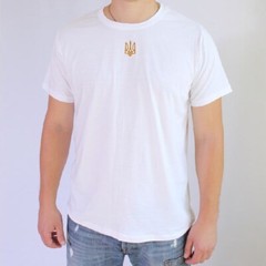 Ukraine Tryzub embroidered t-shirt men, Zelensky t-shirt Tryzub khaki black