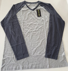 Men’s t-shirt Casual Vintage Long Raglan Sleeve V-Neck Running Hiking Baseball L