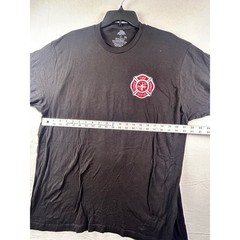 Ann Arbor T-Shirt Co Fire Rescue Thin Red Line American Flag Black Tee XL