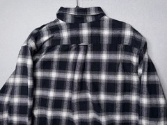 Jachs Mfg Heritage Flannel Shirt Men Large Black White Plaid Button Up Pockets