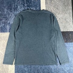 Lucky Brand Mens Blue Waffle Knit Thermal Graphic Long Sleeve Shirt Size L