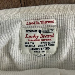 Lucky Brand Lived In Thermal Henley Mens Medium Waffle Knit Long Sleeve