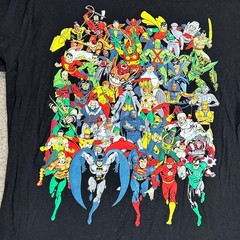 DC Comics Originals Mens XL Justice League Superhero Graphic T-Shirt Black