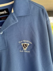 The Venetian Resort Las Vegas Polo Shirt Mens Medium Hotel Casino Gambling blue