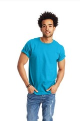 Hanes 5250 4XL 5XL Authentic Short Sleeve Men’s Cotton T-Shirt Aquatic Blue