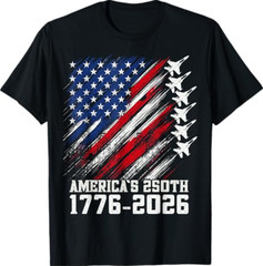 250 Year American Anniversary Fighter Jets 4th of July Boys T-Shirt