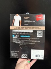 Hanes 2 Pack Supersoft Tagless T-Shirts – White – Medium (38-40″)