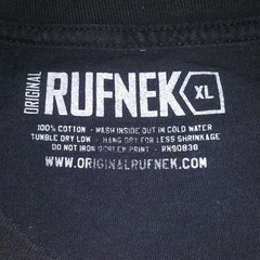 Vtg Original Rufnek Neon MARS Tshirt Mens XL Black 100% Cotton Street Retro READ