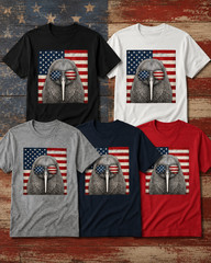 Retro Kiwi Bird Shirt 4th of July US American Flag Patriotic T-Shirt