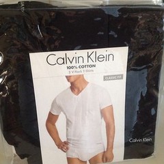 Calvin Klein Classic Crew or V Neck Tees S M L XL Blues Greens Gray Black White