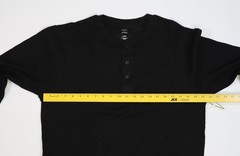 Bowery & Broome Shirt Mens Large Black Thermal Henley Long Sleeve Tagless