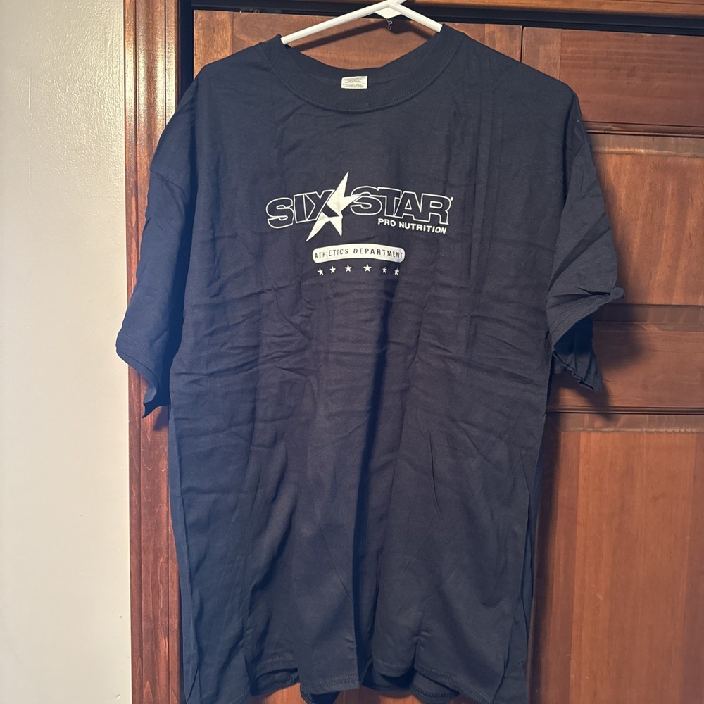 Six Star Nutrition Mens Bodybuilding Shirt Size XL Gym Protein Workout Black
