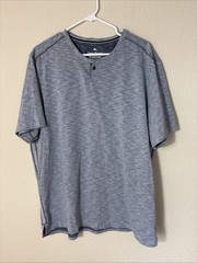 Tommy Bahama Men XL UPF 30 IslandZone Henley Shirt Gray Heather