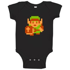 Link The Legend Of Zelda 8 Bit Baby One Piece