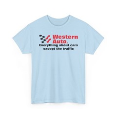 Western Auto Everything About Cars Except the Traffic Checkered Flag T-shirt